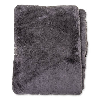 Wicotex-Plaid-deken-fleece plaid Fluffy zwart 150x200cm-Zacht en warme Fleece deken.