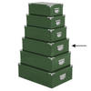 5Five Opbergdoos/box - groen - L40 x B26.5 x H14 cm - Stevig karton - Greenbox - Opbergbox