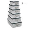5Five Opbergdoos/box - Art-deco print wit - L28 x B19.5 x H11 cm - Stevig karton - Artdecobox - Opbergbox