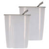 Voedselcontainer strooibus - 2x - grijs - 2,2 liter - kunststof - 20 x 9,5 x 23,5 cm - Voorraadpot
