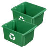 Sunware Opslagbox - 2 stuks - kunststof 32 liter groen 45 x 36 x 24 cm - Opbergbox