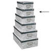 5Five Opbergdoos/box - Art-deco print wit - L32 x B21.5 x H12 cm - Stevig karton - Artdecobox - Opbergbox