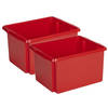 Sunware Opslagbox - 2 stuks - kunststof 32 liter rood 45 x 36 x 24 cm - Opbergbox