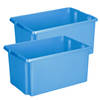 Sunware Opslagbox - 2 stuks - kunststof 51 liter blauw 59 x 39 x 29 cm - Opbergbox