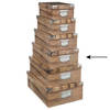 5Five Opbergdoos/box - 2x - Houtprint donker - L40 x B26.5 x H14 cm - Stevig karton - Treebox - Opbergbox