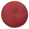 Ronde Placemats metallic kerst rood look diameter 38 cm - Placemats