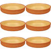 6x stuks tapas/hapjes serveren/oven schaal terracotta/geel 23 x 4 cm - Snack en tapasschalen