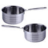 Svenska Living Steelpan/sauspan - 2x - RVS - D14 cm - 1L - Alle Warmtebronnen - Steelpannen