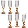 Luxe Monaco serie Champagneglazen set 12x stuks op goud voet 180 ml - Champagneglazen