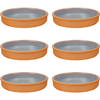 6x stuks tapas/hapjes serveren/oven schaal terracotta/grijs 23 x 4 cm - Snack en tapasschalen