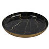 Countryfield Kaarsenbord - Marble - Metaal - zwart/goud - Dia 26 cm - Kaarsenplateaus