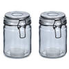 Zeller Weckpotten/inmaakpotten - 2x - 250 ml - glas - met beugelsluiting - D8 x H10 cm - Weckpotten