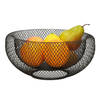 Metalen fruitmand/fruitschaal zwart rond 26 x 13 cm - Fruitschalen