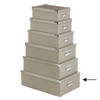 5Five Opbergdoos/box - 2x - beige - L48 x B33.5 x H16 cm - Stevig karton - Crocobox - Opbergbox