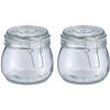 Zeller Weckpot/inmaakpot Alfie - 2x - 500 ml - glas - beugelsluiting - D11 x H11 cm - Weckpotten
