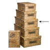 5Five Opbergdoos/box - houtkleur - L40 x B26.5 x H14 cm - Stevig karton - Woodybox - Opbergbox