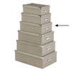 5Five Opbergdoos/box - beige - L36 x B24.5 x H12.5 cm - Stevig karton - Crocobox - Opbergbox