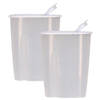 Voedselcontainer strooibus - 2x - wit - 2,2 liter - kunststof - 20 x 9,5 x 23,5 cm - Voorraadpot