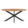 Livingfurn - Eetkamertafel Rocky Oval 180 cm - Mangohout / Gecoat Staal