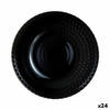 Diep bord Luminarc Pampille Noir Zwart Glas 20 cm (24 Stuks)