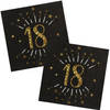 Verjaardag feest servetten leeftijd - 50x - 18 jaar - goud - 33 x 33 cm - Feestservetten