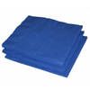 60x stuks donkerblauwe tafel servetten 33 x 33 cm 3-laags papier - Feestservetten