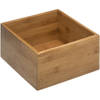 Sieraden/make-up houder/box vierkant 18 x 18 x 9,5 cm van bamboe hout - Make-up dozen