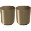 Prosperplast Plantenpot/bloempot Babylon - 2x - kunststof - buiten/binnen - goud - D39 x H39 cm - Plantenpotten