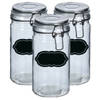 Weckpot/inmaakpot - 6x - 750 ml - glas - met beugelsluiting - incl. etiketten - Weckpotten