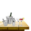 Complete bar set met 4x Martini cocktailglazen en cocktailshaker - Cocktailglazen