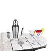 Cocktailshaker set RVS 5-delig inclusief 4x cocktail/martini glazen 220 ml - Cocktailshakers