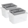 Sunware 2x opslagbox kunststof 51 liter transparant 59 x 39 x 29 cm met deksel en organiser tray - Opbergbox