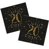 Verjaardag feest servetten leeftijd - 20x - 20 jaar - goud - 33 x 33 cm - Feestservetten