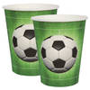 Santex voetbal thema feest wegwerp bekertjes - 20x stuks - 270 ml - karton - EK/WK themafeest - Feestbekertjes