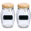 Weckpotten/inmaakpotten - 4x - 1.2L - glas - met beugelsluiting - incl. etiketten - Weckpotten