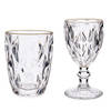 Wijnglazen en drinkglazen set - 12x - kristal look - gouden rand - 254 ml - 270 ml - Wijnglazen