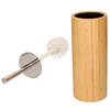 Toiletborstel bruin met houder van bamboe 37 cm - Toiletborstels