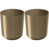 Prosperplast Plantenpot/bloempot Babylon - 2x - kunststof - buiten/binnen - goud - D24 x H24 cm - Plantenpotten