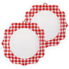 Santex boerenbont Oktoberfest thema wegwerpbordjes - 20x - 23 cm - gingham/vichy print - Feestbordjes