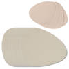 6x Lederlook placemats creme/beige 34 x 42 cm + 6x glazen onderzetters - Placemats