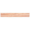 The Living Store Wandplank Eikenhout - 220x30x6 cm - Rustieke stijl - Natuurlijke rand