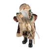 Clayre & Eef Beeld Kerstman 63 cm Bruin Textiel op kunststof Kerstfiguren Bruin Kerstfiguren