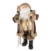 Clayre & Eef Beeld Kerstman 82 cm Bruin Kunststof Kerstfiguren Bruin Kerstfiguren