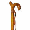 Classic Canes Houten Wandelstok - Beukenhout - Bruin - geschroeid - Met polsbandje - Voor heren en dames - Lengte 92 cm