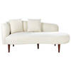 Beliani CHAUMONT - Chaise longue-Wit-Fluweel