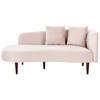 Beliani CHAUMONT - Chaise longue-Roze-Fluweel