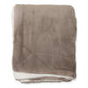 Wicotex-Plaid-deken-fleece plaid Espoo taupe 150x200cm met witte sherpa binnenkant-Zacht en warme Fleece deken.