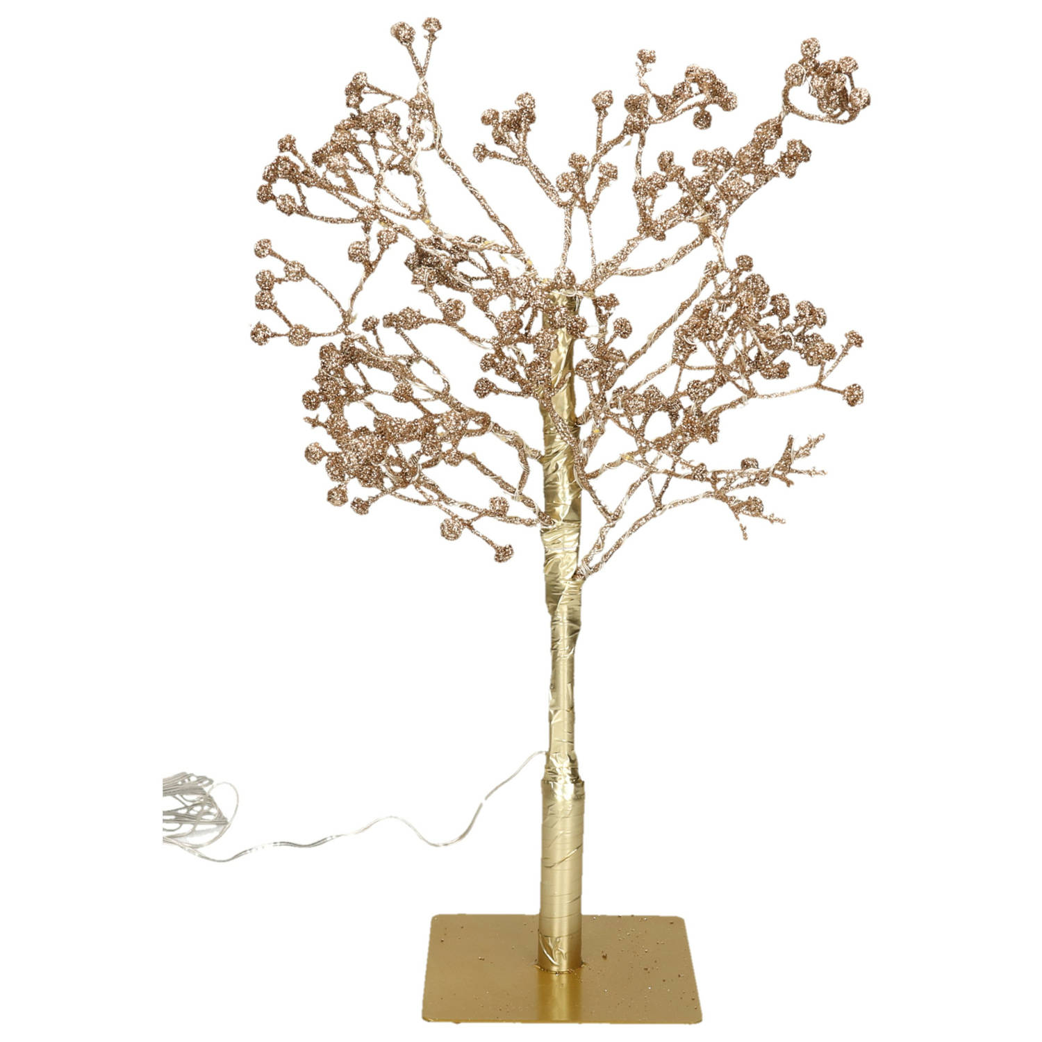 Feeric lights and christmas lichtboom H50 cm goud kunststof kerstverlichting figuur