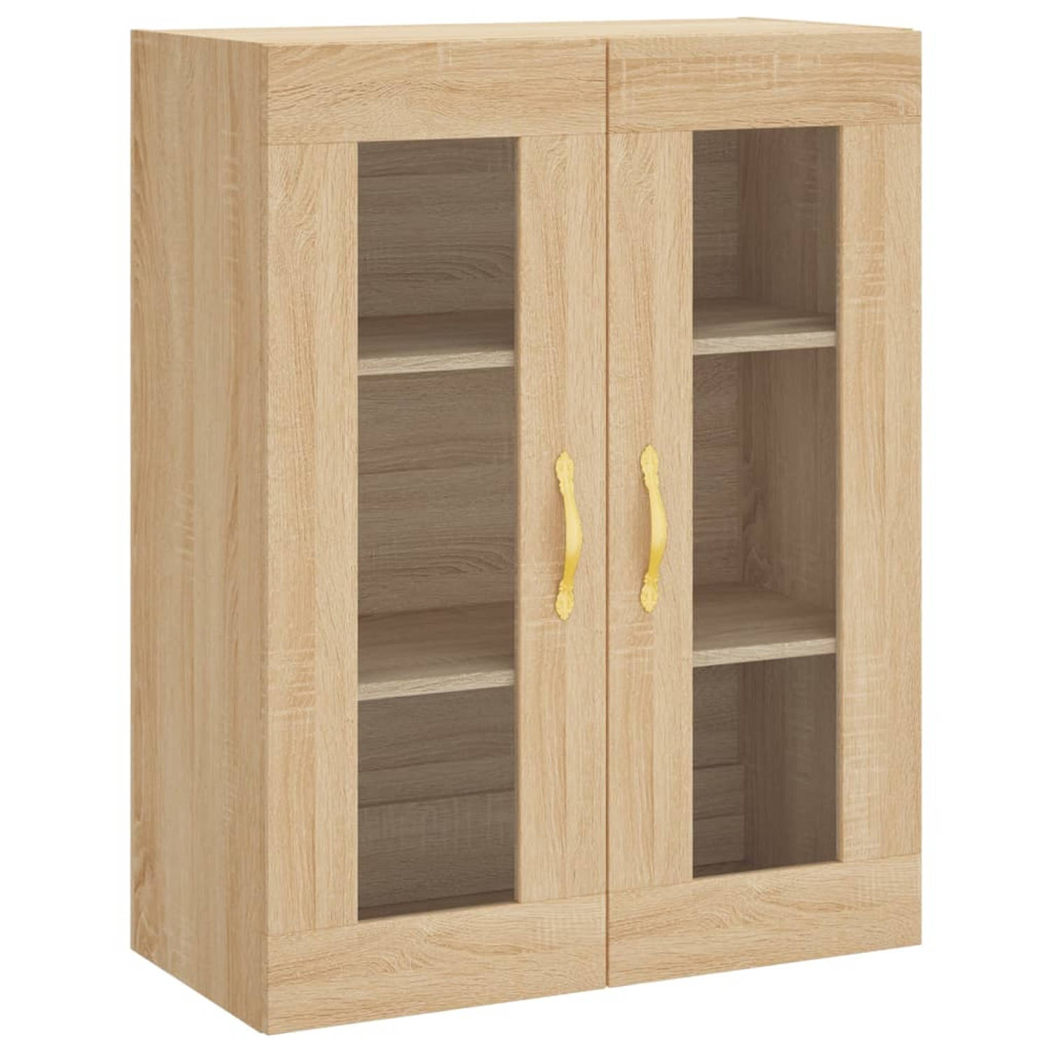 The Living Store Zwevende Opbergkast - Sonoma Eiken - 69.5 x 34 x 90 cm - Duurzaam Hout