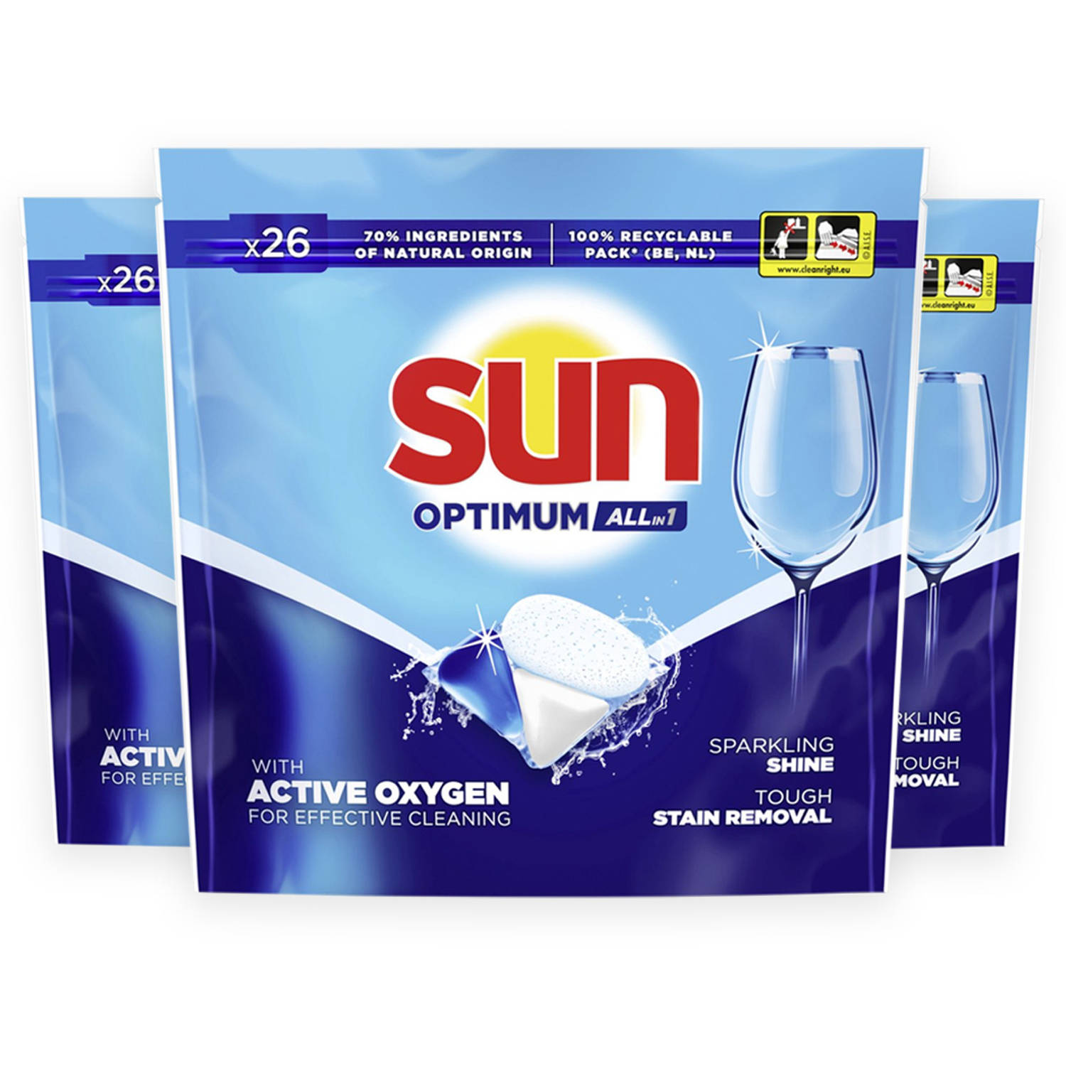 Sun Optimum Regular - Vaatwascapsules Voordeelverpakking - 78 stuks - Krachtige Vaatwastabletten